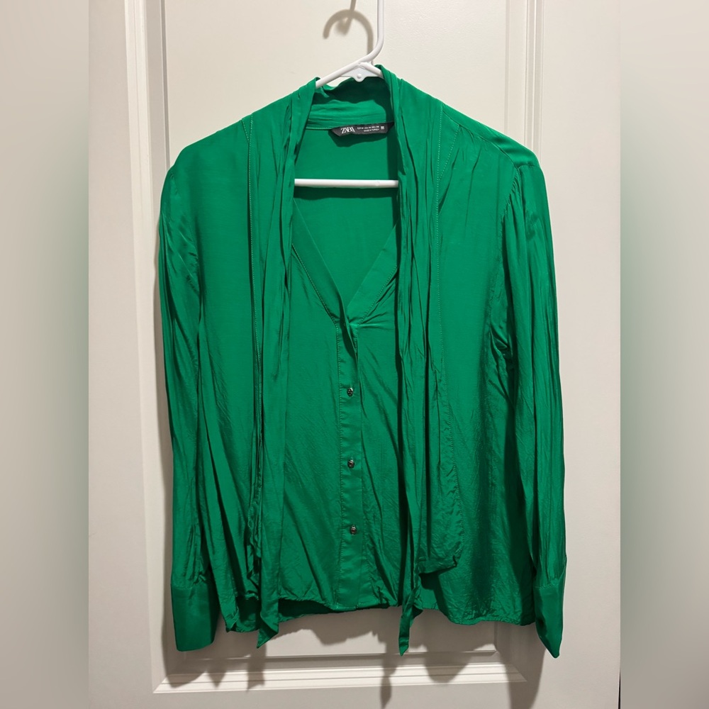 Zara Green Button Down Shirt